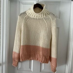 REISS 2 tone bulky knit cowl neck sweater S